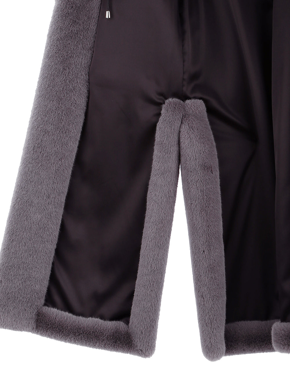 FAUX FUR LAON HOODED MAXI VEST