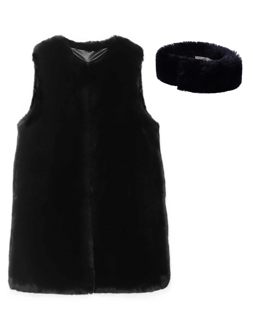FAUX FUR KUN LONG VEST