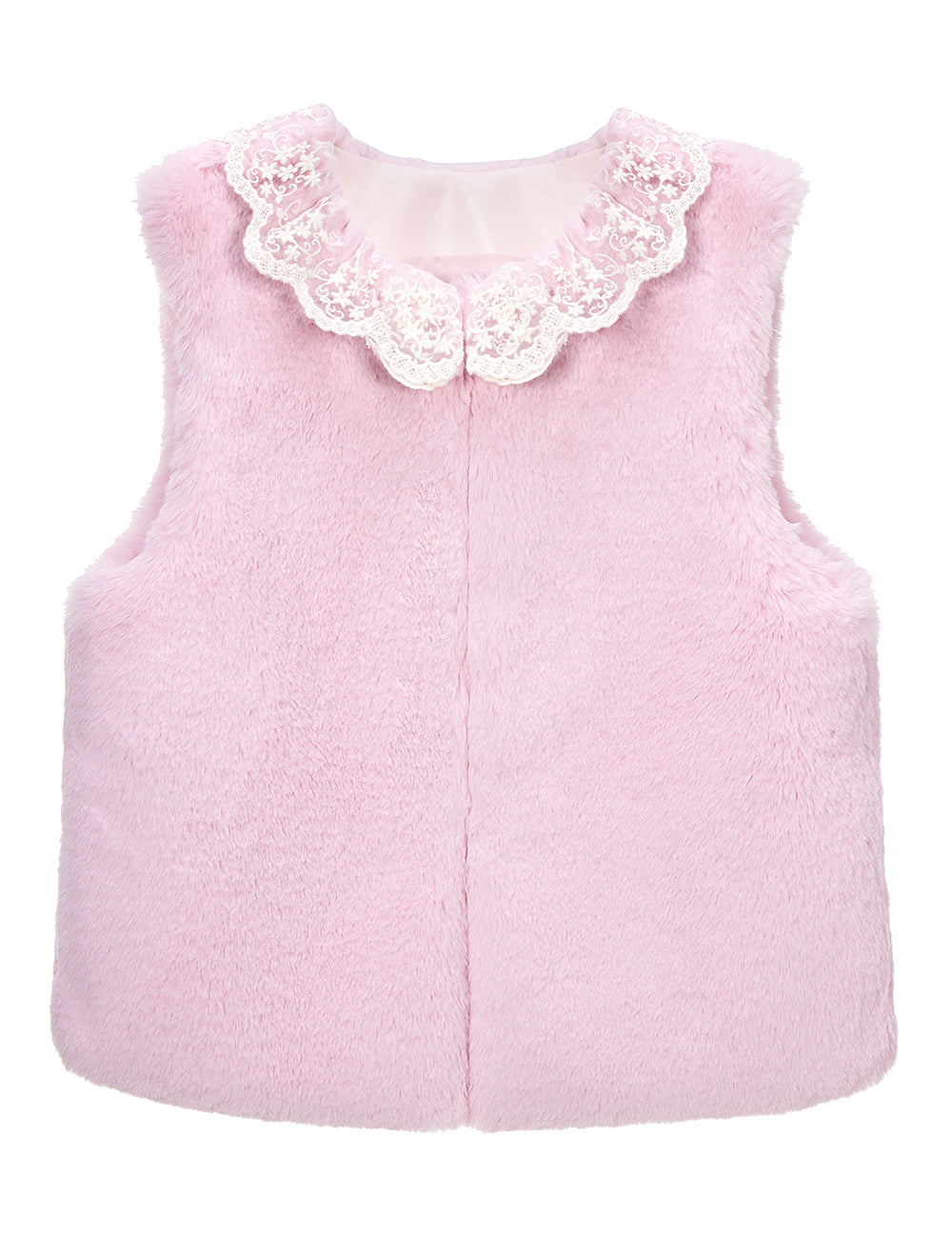 FAUX FUR KIRE LACE DETAIL VEST