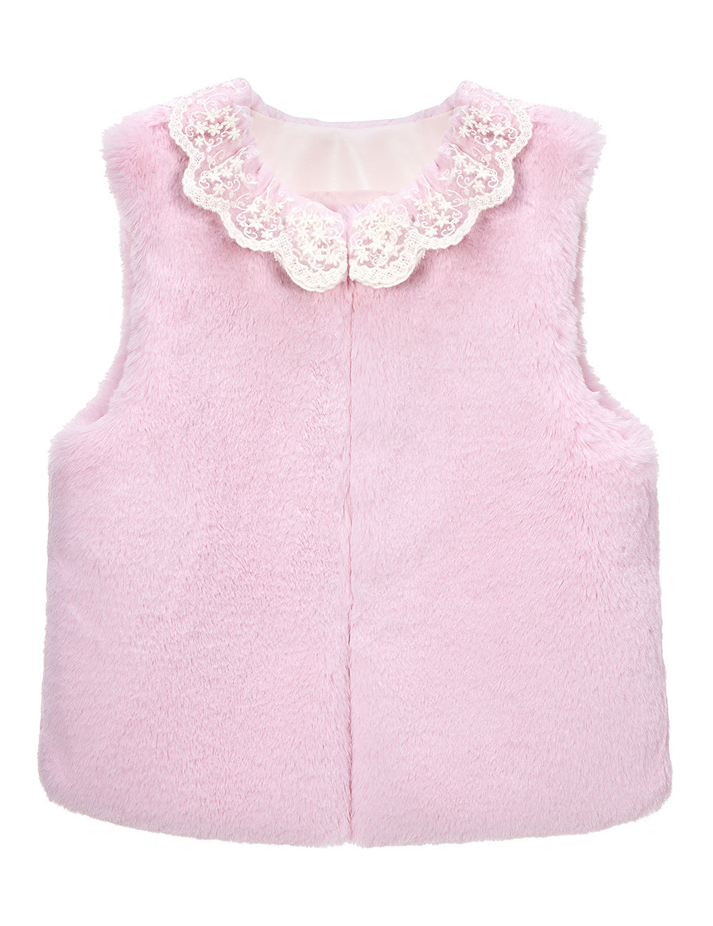 [REFURB] FAUX FUR KIRE LACE DETAIL VEST