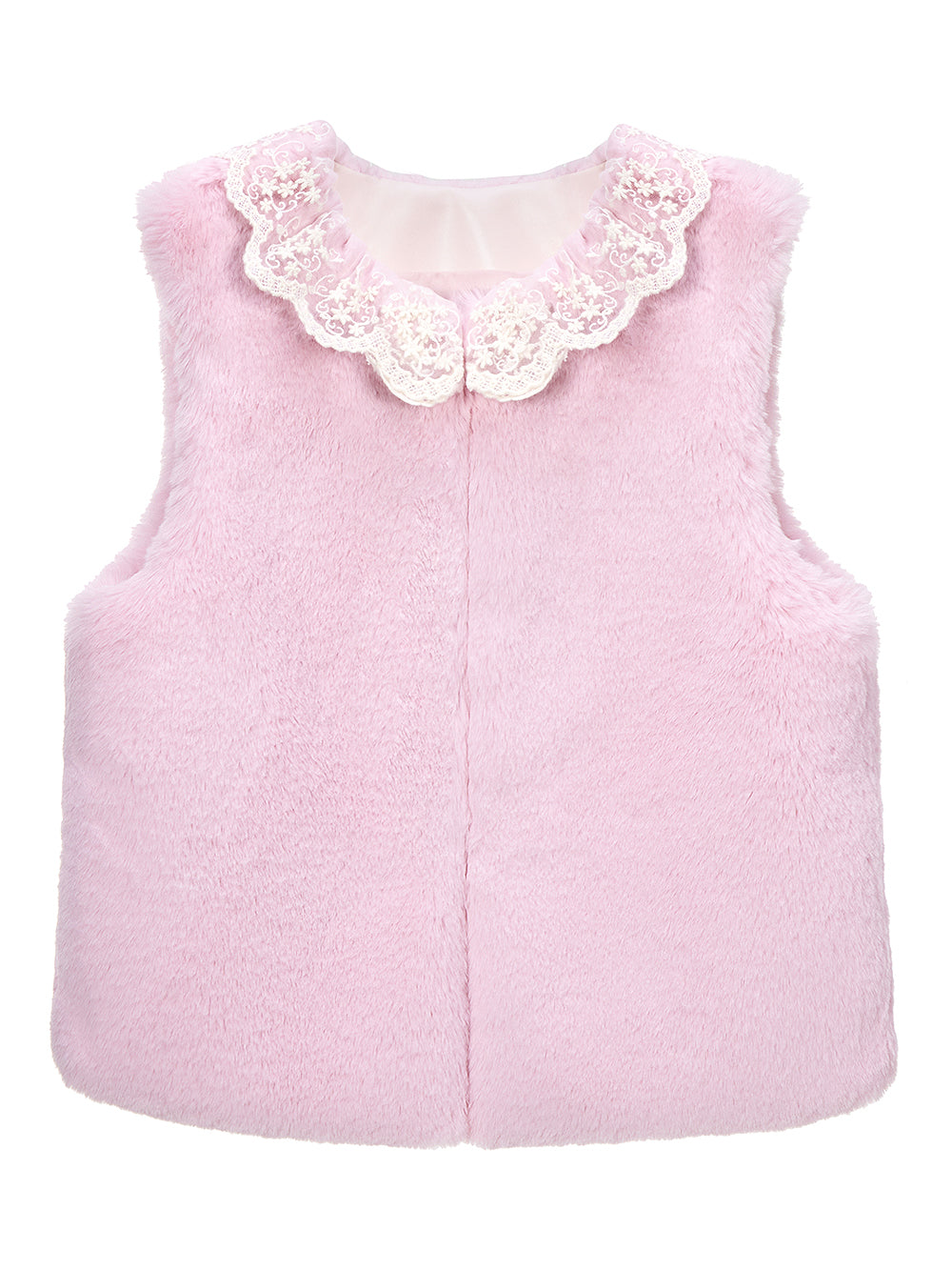 [REFURB] FAUX FUR KIRE LACE DETAIL VEST