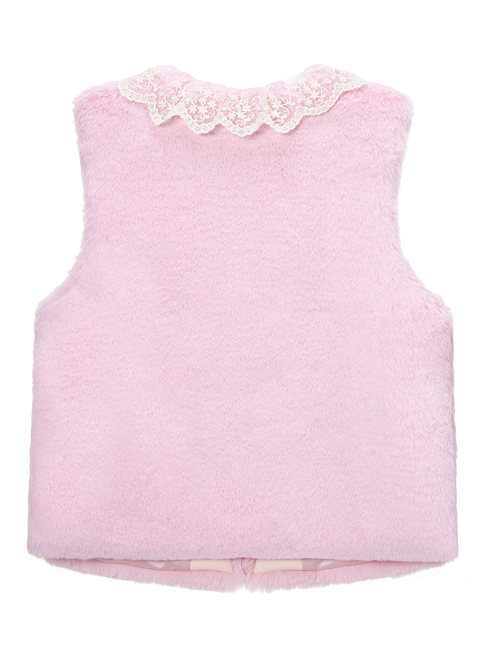 [REFURB] FAUX FUR KIRE LACE DETAIL VEST