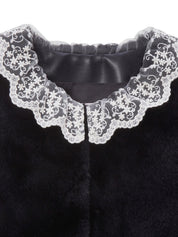 FAUX FUR KIRE LACE DETAIL VEST