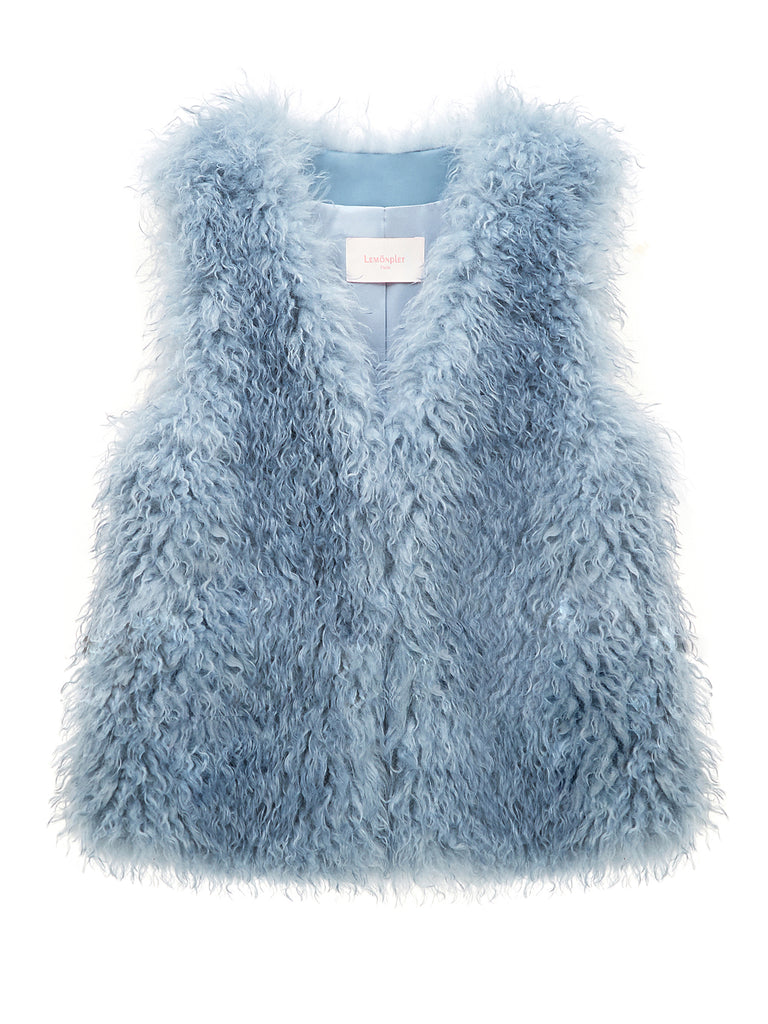 Blue fur clearance vest