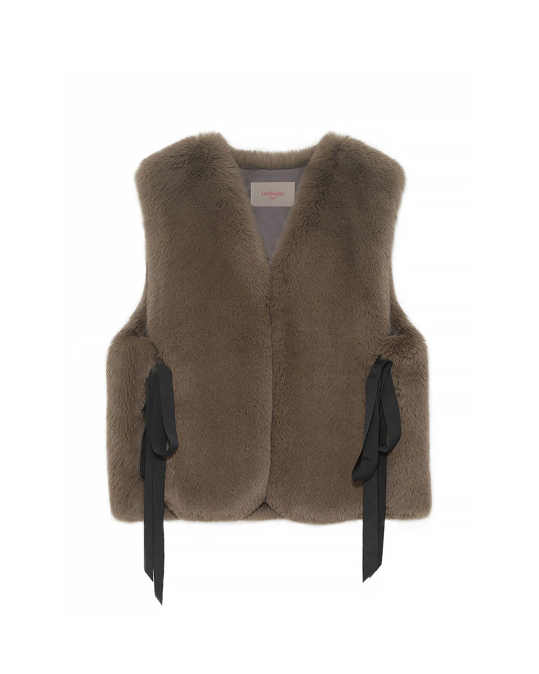 [PRE-ORDER] FAUX FUR TIED KITTEN RIBBON VEST