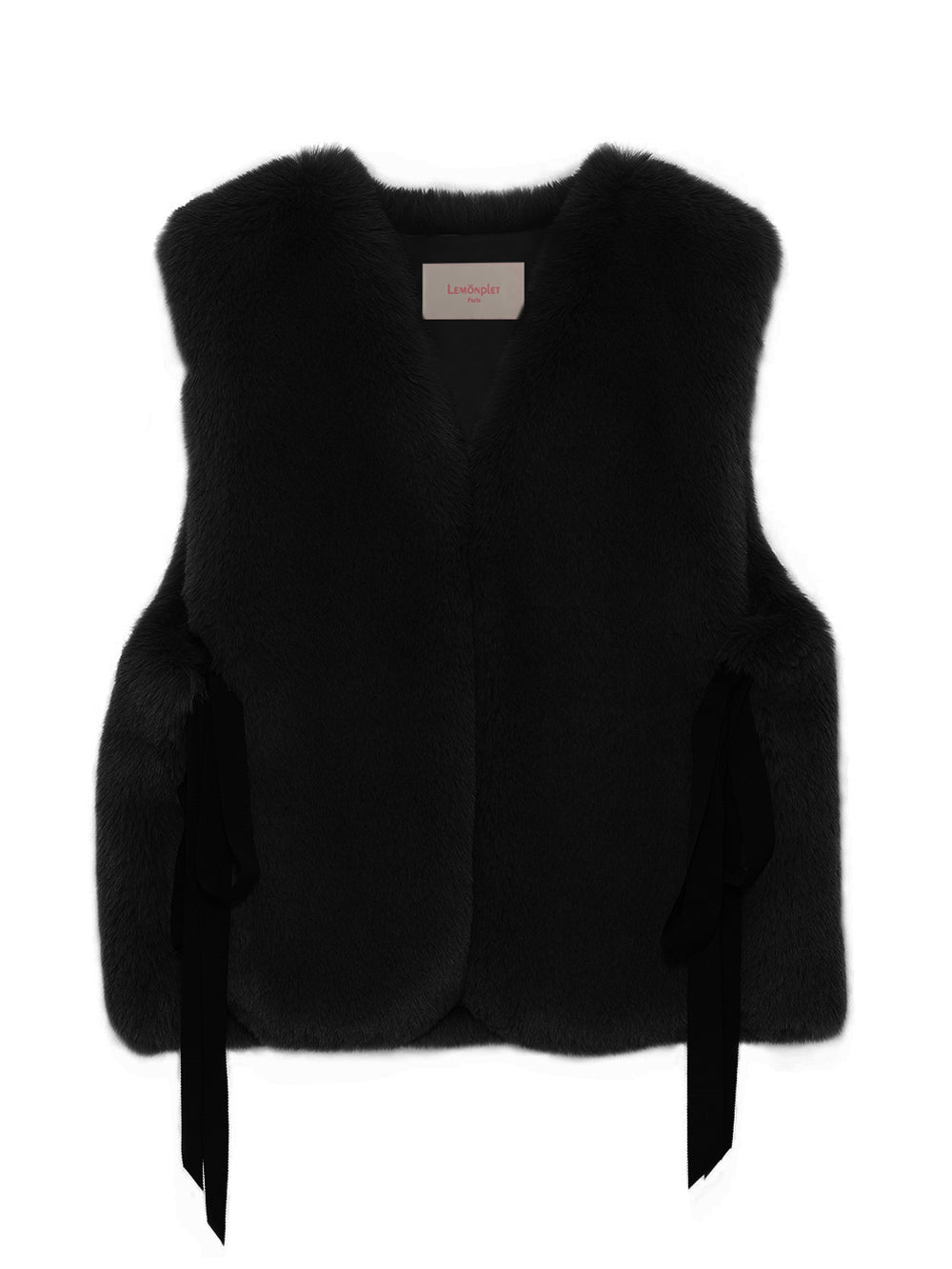 レモンプレット◆エコファー◆FAUX FUR RIBBON DETAILS VEST Lemonplet by Choyo(レモンプレットバイチョーヨー) レディース