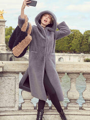 [REFURB] FAUX FUR LAON HOODED MAXI COAT