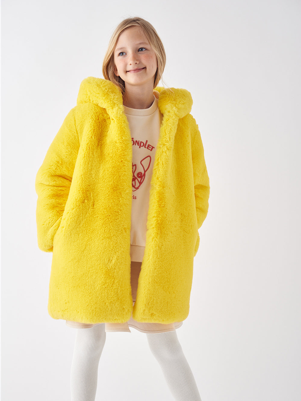 KIDS FAUX FUR EILLE HOODIE COAT – Lemönplet