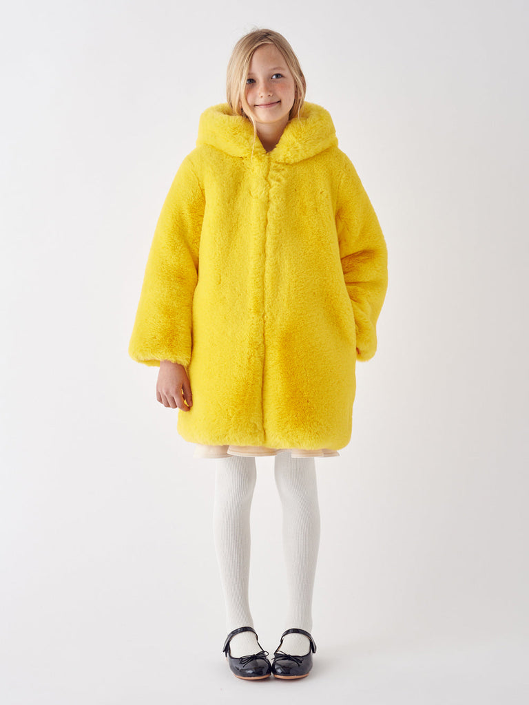 Yellow deals fur hoodie